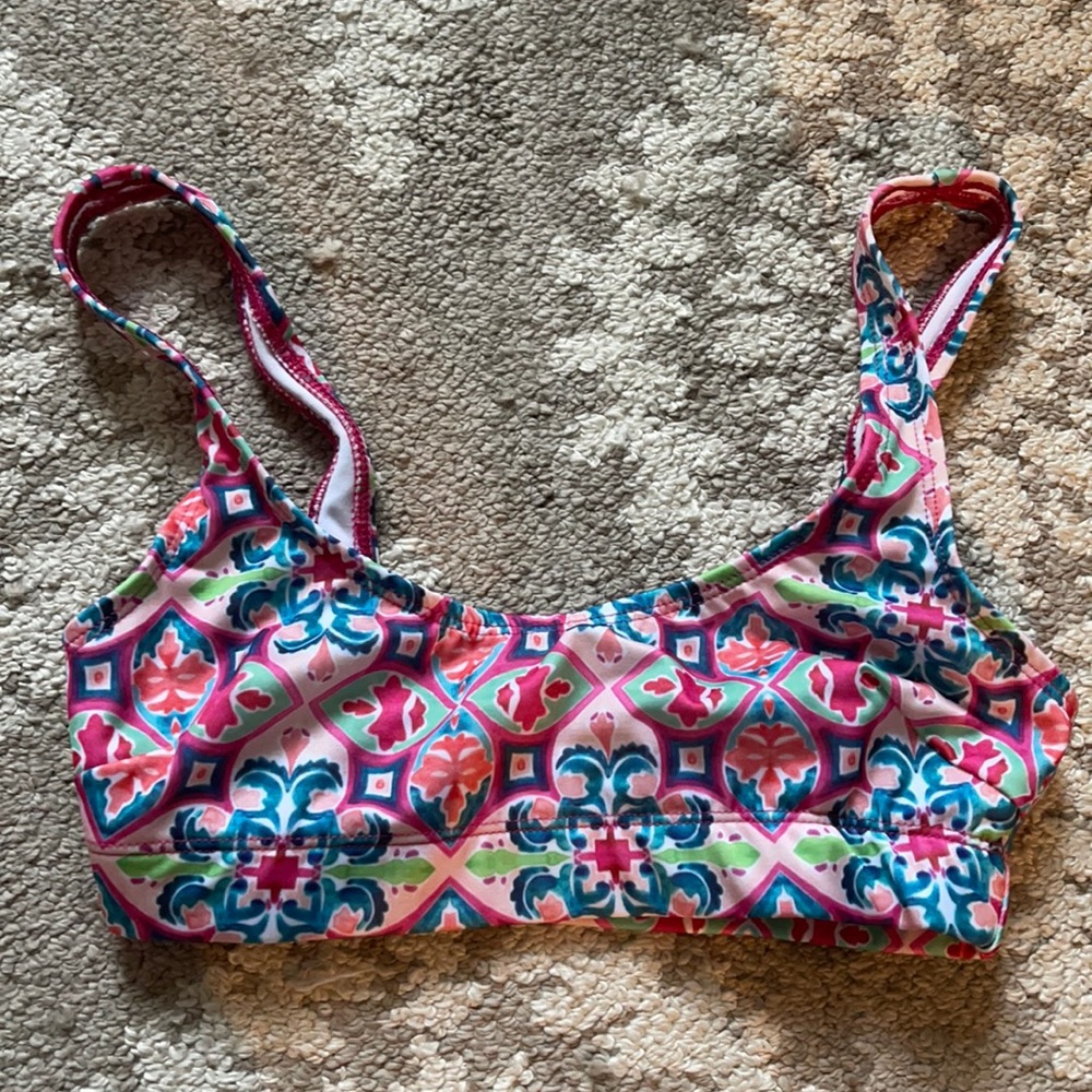 ASOS Pink Mosaic Sports bra Bikini Top